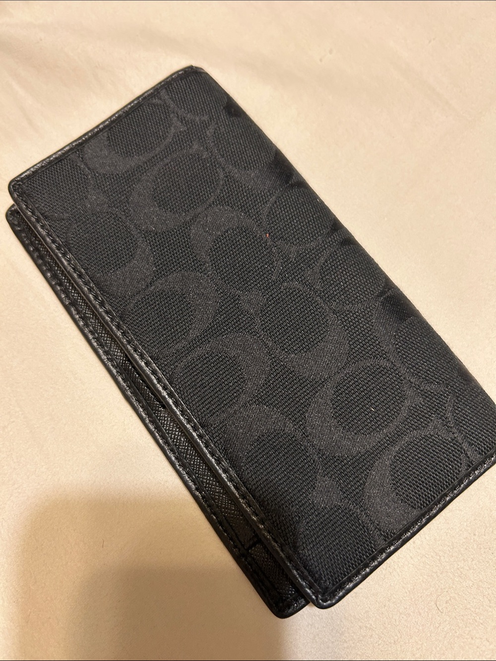 Coach Black Signature Long Card Holder Wallet